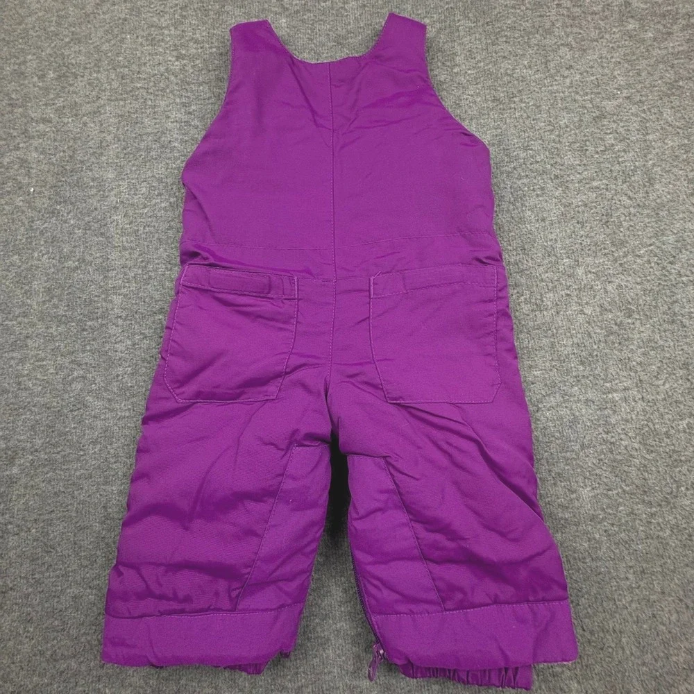 The Children's Place Purple Fleece Lined Snow Bib‎ Overalls 6-9 Mo. Cold Gear